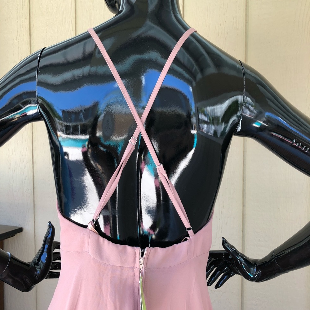 Windsor Taupe Sheer Backless Maxi Dress - Picture 3 of 8